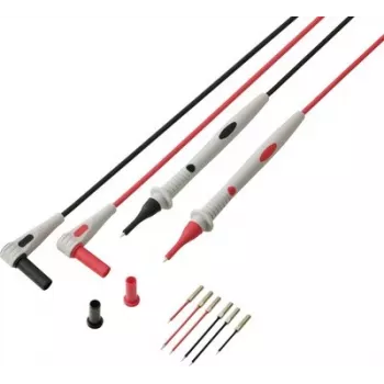 VOLTCRAFT MSL-530 conjunto de cabos de medição ficha banana 4 mm para ponta de prova 1 m preto/vermelho 1 par VC-17766110