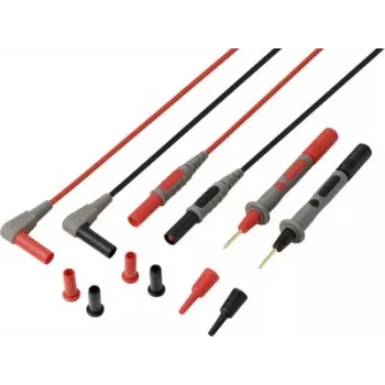 VOLTCRAFT MSL-820 cabos de medição PVC Premium, contactos dourados, 1,2 m, 1 par (vermelho/preto) VC-17312685