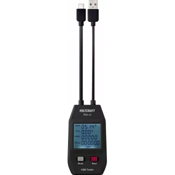 Multímetro digital USB VOLTCRAFT PM-41 com cabos de medição, True RMS, CAT III 600 V, 4000 Counts, Auto-Ranging, Data Hold, Min/Max, Relativo, retroiluminação, interface PC VC-11909305