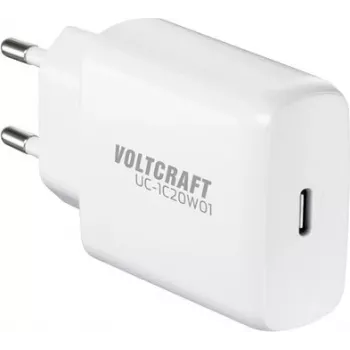 Voltcraft UC-1C20W01 Carregador de parede USB-C GaN 20 W PD 3.0 Branco