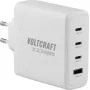VOLTCRAFT UC-3C1A140W01 carregador USB GaN 140 W PD 3.1, 3x USB-C, 1x USB-A, branco