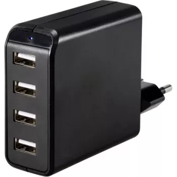 Carregador USB VOLTCRAFT UC-4AXX001 24 W 4x USB-A preto interior