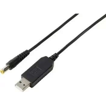VOLTCRAFT Conversor elevador USB para 12V-DC com ficha oca 5,5x2,1mm e conjunto de adaptadores, 12W, 1A, preto (VC-18218585)