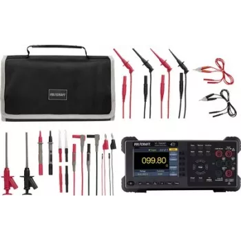 VOLTCRAFT VC-11015335+VC-18652750+VC-11732520 Multímetro digital True RMS com data logger, OLED, CAT III 1000V/CAT IV 600V