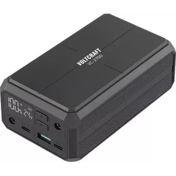 VOLTCRAFT VC-2700 powerbank 27000 mAh USB PD 3.0, USB PD 2.0, PPS, carregamento rápido Li-Ion preto, carregamento e descarregamento simultâneos, indicador de estado (VC-18192885)