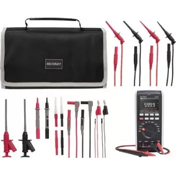 VOLTCRAFT VC-831 multímetro digital True RMS com pontas de medição MLSet-120 e bolsa de transporte VC-12884320+VC-18652750