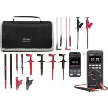 VOLTCRAFT VC-871 Multímetro digital True RMS com cabos de medição MLSet-100 e bolsa de transporte VC-12884335+VC-18652745