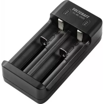 VOLTCRAFT VC-BC-2100 carregador universal de pilhas redondas para baterias NiMH/NiCd e Li-Ion (AA, AAA, AAAA, C, 10440, 14500, 18650, 21700, 26650, 26700 e mais) VC-17666030