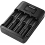 VOLTCRAFT VC-BC-4200 Carregador universal de células redondas para baterias NiMH e Li-Ion, 4 compartimentos de carga independentes, ecrã LCD, suporta AA, AAA, AAAA, 10440, 14500, 16340, 17500, 17670, 18350, 18490, 18650 VC-17665935