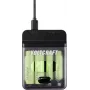 Voltcraft VC-BC4-PB1 Carregador de bateria NiMH e powerbank 2 em 1 para 4x AA/AAA, 500mA, entrada USB-C, saída USB-A, preto
