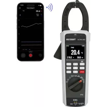 VOLTCRAFT VC791 Pinça amperimétrica digital True RMS CAT III 1500 V / CAT IV 600 V, 6000 Counts, AC/DC 1000 A VC-15078320