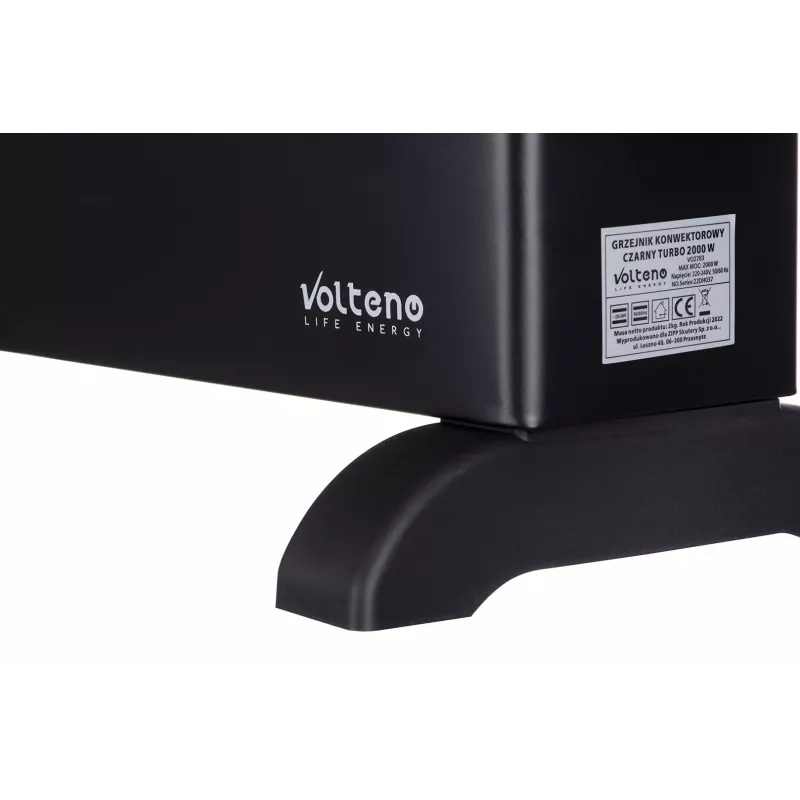 Volteno VO2783 Aquecedor por Convecção 2000W - Aquecimento Rápido, Termostato Ajustável, Proteção contra Sobreaquecimento, Autónomo, Branco