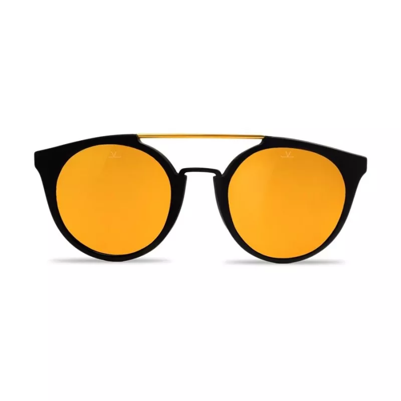 Óculos de sol gatinho de mulher VUARNET VL1602 - armação de acetato preta, vidro mineral cinzento, proteção UV400 - 56/20/143 mm