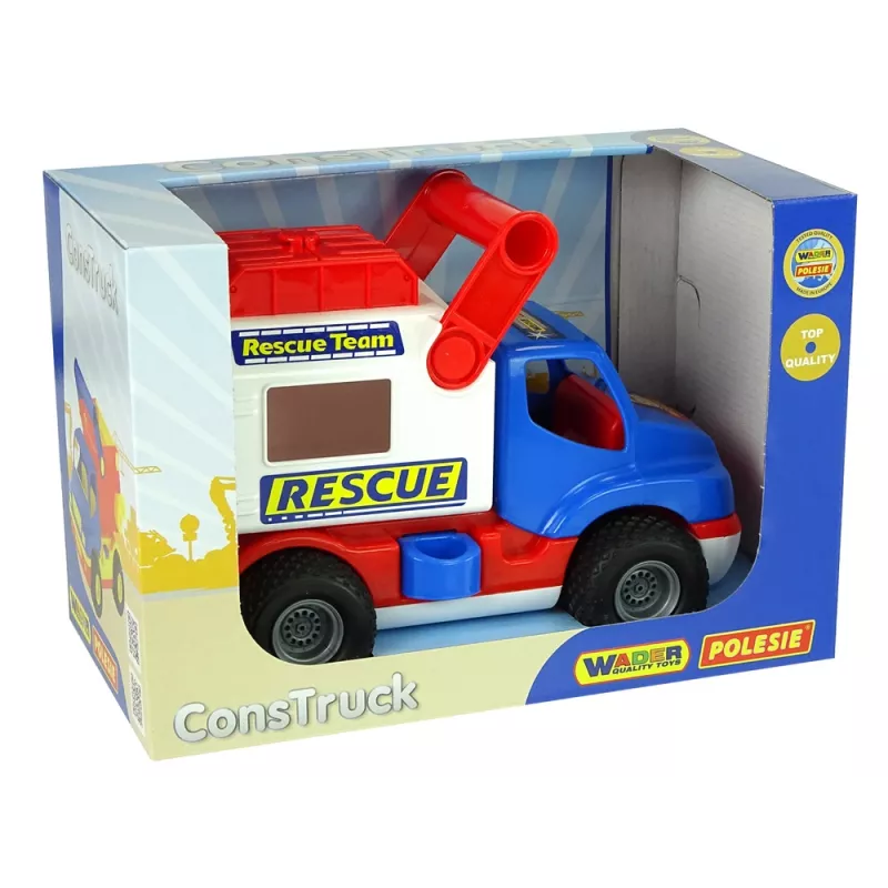 WADER POLESIE ConsTruck Rescue Car azul e branco 41937