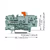 Terminal de separação e teste WAGO 2002-1671 de 2 condutores com Push-in CAGE CLAMP, cinzento