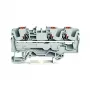 WAGO 2206-1301 Borne de passagem de 3 condutores com botão de atuação, 6 mm², cinzento