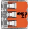 Conector de ligação WAGO 221-413 COMPACT, 3 condutores, 0,2–4 mm², transparente, pack de 50