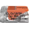 Conector de ligação WAGO 221-413 COMPACT, 3 condutores, 0,2–4 mm², transparente, pack de 50