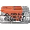 Conector de ligação WAGO 221-413 COMPACT, 3 condutores, 0,2–4 mm², transparente, pack de 50
