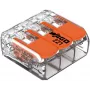 Conector de ligação WAGO 221-413 COMPACT, 3 condutores, 0,2–4 mm², transparente, pack de 50