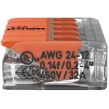 WAGO 221-415 COMPACT Conector de ligação para 5 condutores, 0,2-4 mm², pack de 25