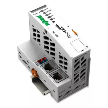 Acoplador de fieldbus EtherCAT WAGO 750-354, 100 Mbit/s, 24 VDC, calha DIN