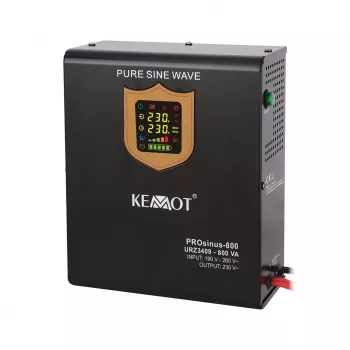 Fonte de alimentação de emergência de parede KEMOT PROsinus-800 conversor com onda sinusoidal pura e função de carregamento 12V 230V 800VA/500W
