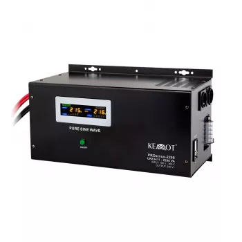 UPS de parede KEMOT PROsinus-2200 conversor de onda sinusoidal pura com função de carregamento 12V 230V 2200VA/1600W