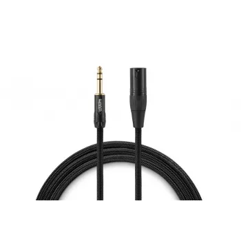 Cabo de áudio Warm Audio Premier Series XLR macho para TRS macho 6,35mm 1,8m preto