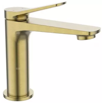 Misturadora de lavatório Nestos dourado escovado