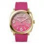 WATCHPEOPLE Relógio de mulher 700985 Aço inoxidável ouro rosa e couro castanho 45mm
