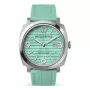 WATCHPEOPLE senhora 700986 relógio analógico de quartzo 45 mm caixa de aço inoxidável mostrador branco bracelete de couro preta