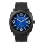 WATCHPEOPLE senhora 700992 relógio analógico de quartzo 45mm mostrador preto bracelete de couro genuíno