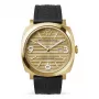 Relógio de quartzo analógico WATCHPEOPLE para mulher 700993 45mm caixa de liga prateada mostrador preto bracelete de pele sintética preta