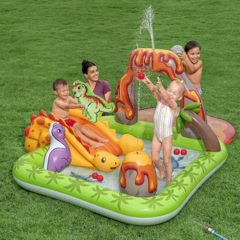 Parque aquático com vulcão e bolas de dinossauro Bestway 53172