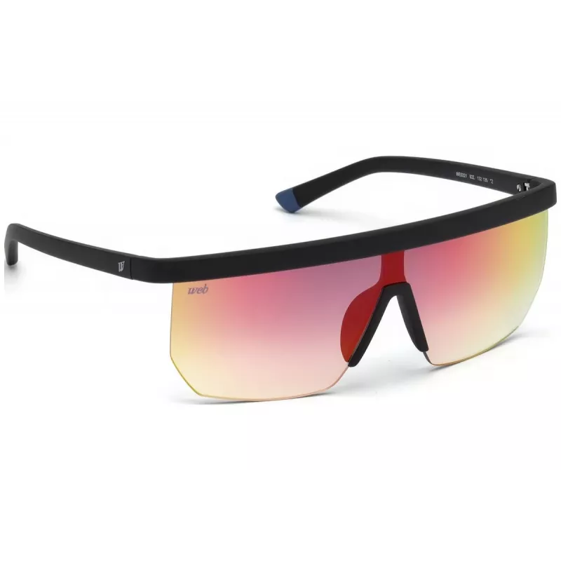 Óculos de sol de homem WEB EYEWEAR WE0221-02Z armação de acetato preta lentes cinzentas UV400