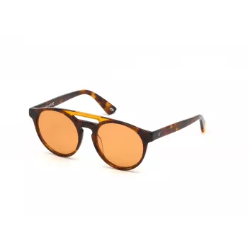 Óculos de sol retangulares unissexo de acetato WEB EYEWEAR WE0262-5156J Havana/lente degradê castanha 51/19/145 mm UV400