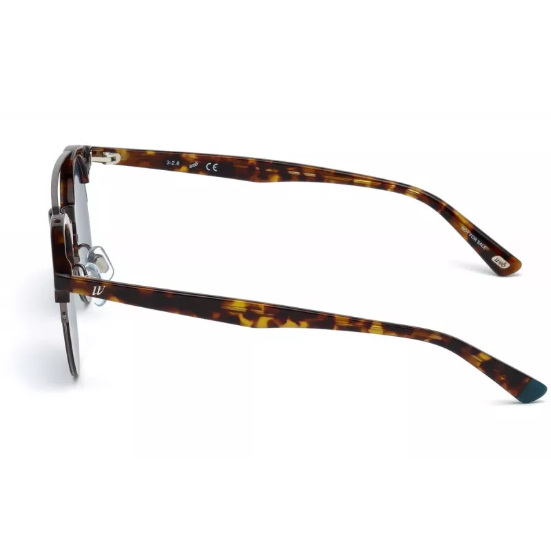Óculos de sol unissexo WEB EYEWEAR WE0192-52V, armação em acetato Havana, lentes castanhas degradê, 49 mm