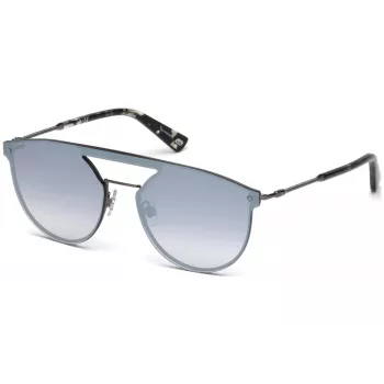 WEB EYEWEAR WE0193-08C Óculos de sol retangulares unissexo Armação de acetato Havana Lentes de policarbonato castanhas UV400