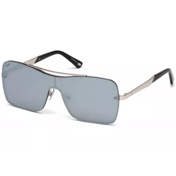 Óculos de sol unissexo WEB EYEWEAR WE0202-16C, armação preta brilhante, lentes cinzentas, 54 mm