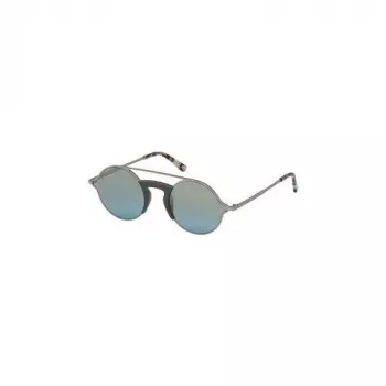 Óculos de sol retangulares unissexo WEB EYEWEAR WE0247-09Q armação de acetato Havana lentes de policarbonato castanhas UV400
