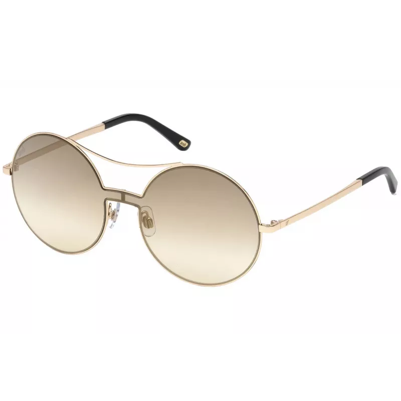 Óculos de sol de mulher WEB EYEWEAR WE0211-28G armação de metal dourada lentes castanhas degradê 59 mm