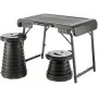 Conjunto de campismo WEDO 1 mesa e 2 bancos telescópicos NXT preto