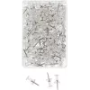 WEDO Pioneses, transparentes, 100 unid., espessura da agulha 12 mm, diâmetro da cabeça 10 mm, em caixa de plástico transparente (54 249)