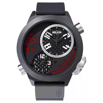 WELDER MAN K32-9201 50mm Relógio de Quartzo Analógico Mostrador Preto Pulseira de Pele