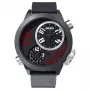 WELDER MAN K32-9201 relógio analógico de quartzo de 50mm com mostrador preto e bracelete de pele