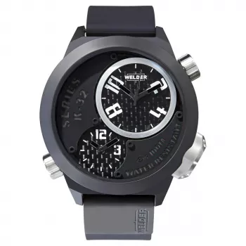 Relógio de quartzo WELDER MAN K32-9202 50mm para homem mostrador preto bracelete de pele