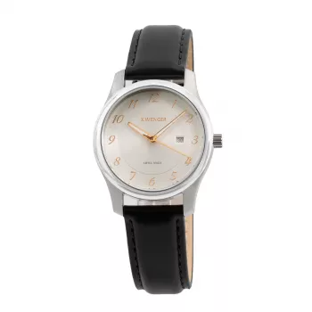Relógio de homem WENGER 19.021.101 cronógrafo de quartzo suíço 44mm mostrador azul aço inoxidável