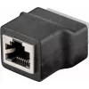 Adaptador em T Wentronic 76737 RJ45, 1x ficha RJ45 para 2x conector fêmea RJ45, 8 pinos, preto