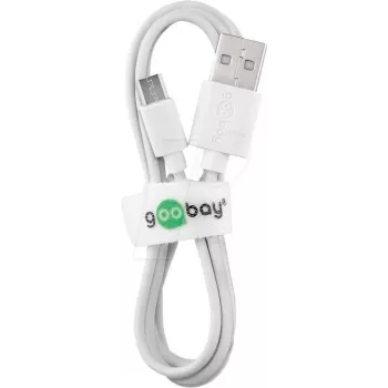 WENTRONIC Goobay 38665 cabo USB 2.0, ficha USB-A para ficha Micro-USB B, 0,5 m, branco